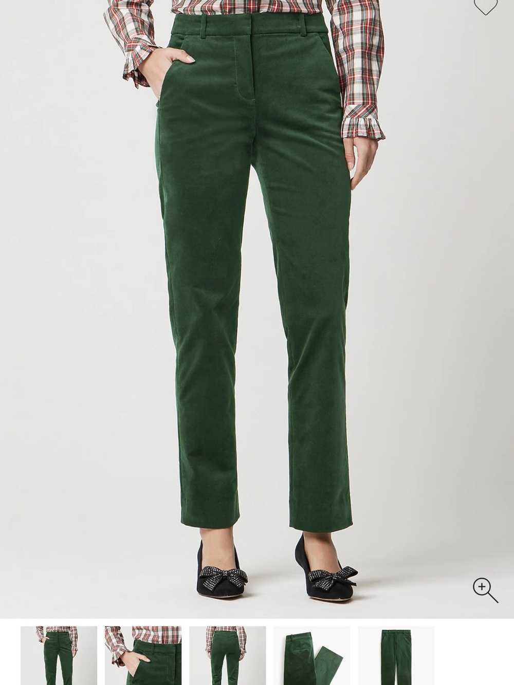 J. Crew Factory Velvet Kallie Pants Dark Green Size 4